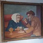 sur le mur